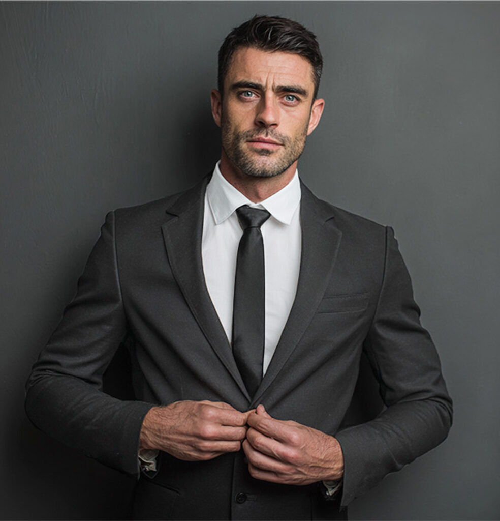 GREY SLIM FIT NOTCH COLLAR SUIT Style No. 5992