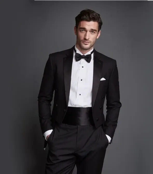BLACK SLIM FIT NOTCH LAPEL TAILCOAT Style No. 1120