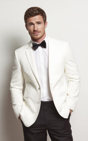 WHITE SLIM FIT NOTCH LAPEL TUXEDO Style No. 2321