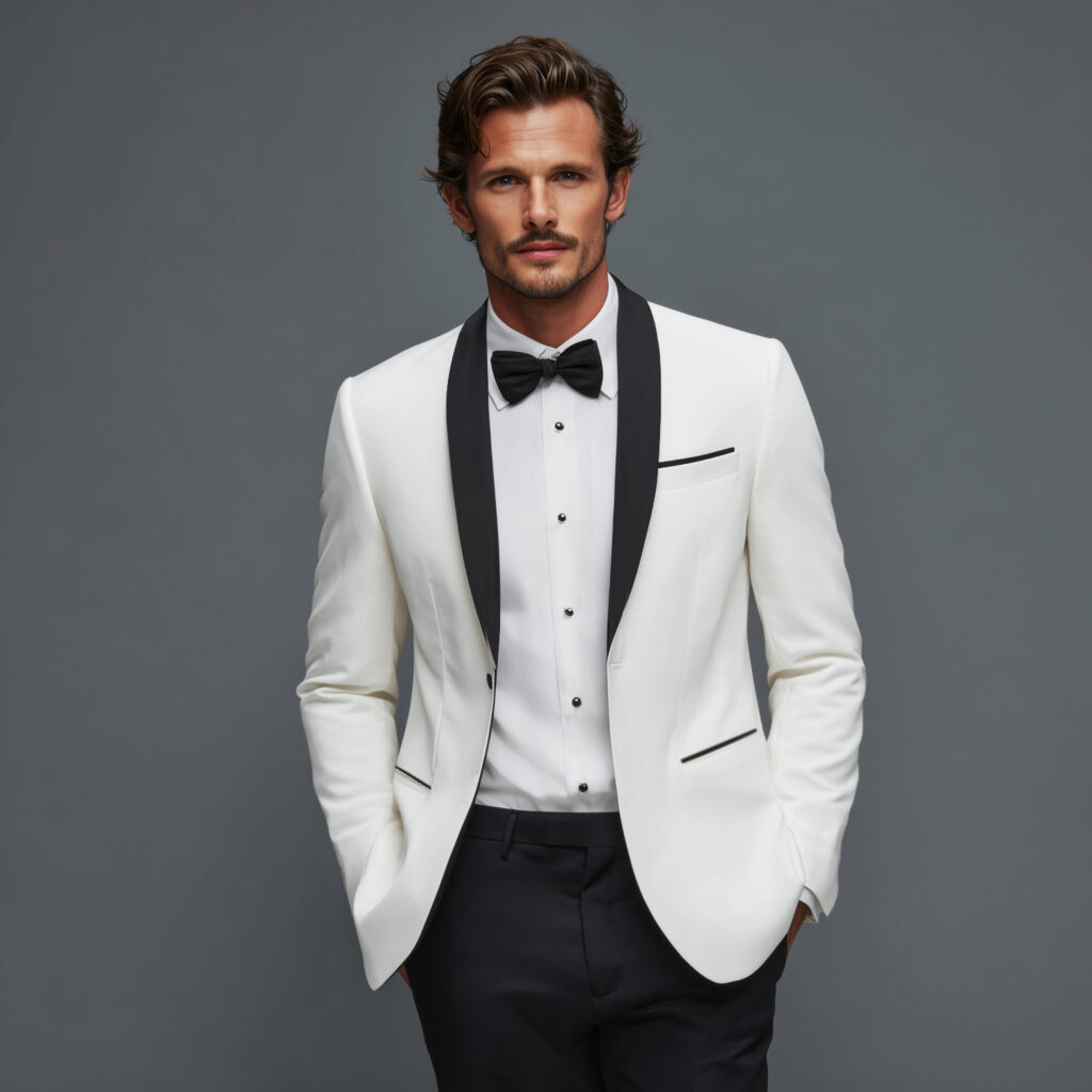 WHITE SLIM FIT SHAWL LAPEL TUXEDO Style No. 2931