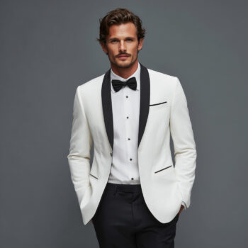 WHITE SLIM FIT SHAWL LAPEL TUXEDO Style No. 2931