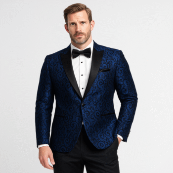 BLUE PAISLEY PEAK LAPEL TUXEDO Style No. 3941