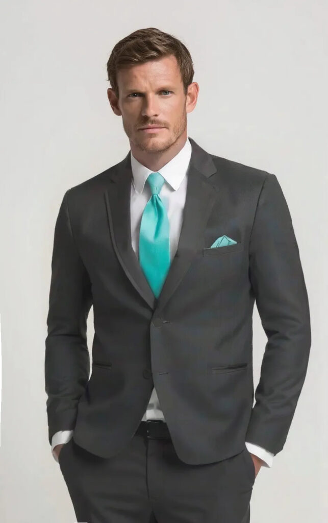 JEAN YVES STEEL GREY NOTCH LAPEL TUXEDO Style No. 5122