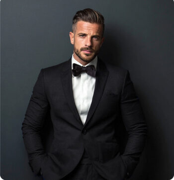 IKE BEHAR CHECKERED SLIM FIT PEAK LAPEL TUXEDO Style No. 51552