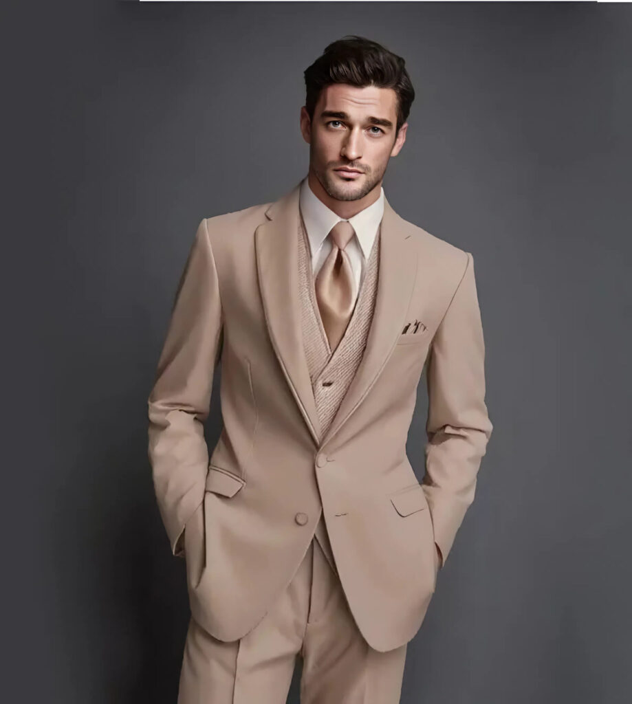 ALLURE TAN NOTCH COLLAR SUIT Style No. 9392